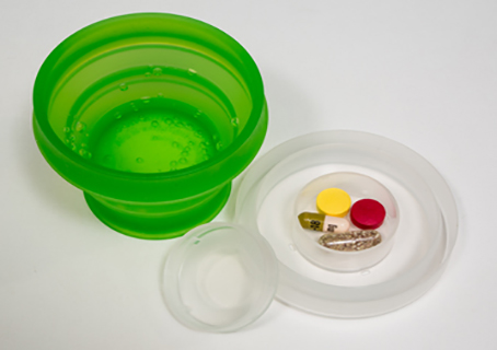 The GoCup is made from FDA food-grade silicone, for a collapsing travel cup that is 100% leakproof.